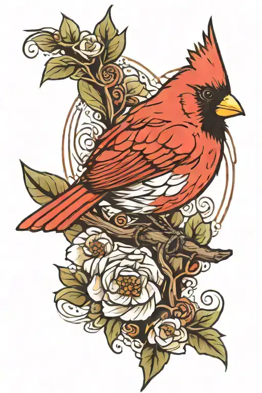 cardinal bird tattoo design idea