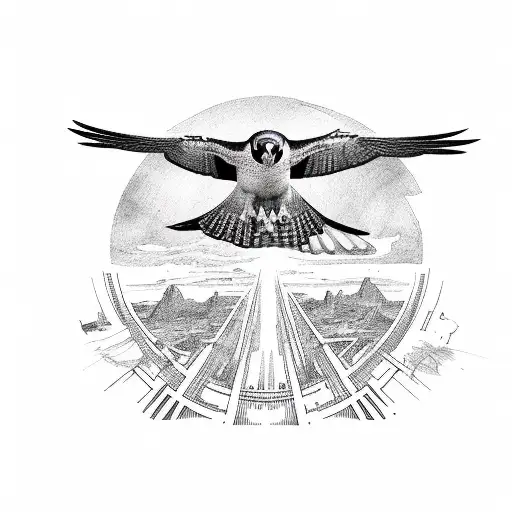 diving falcon tattoo design idea