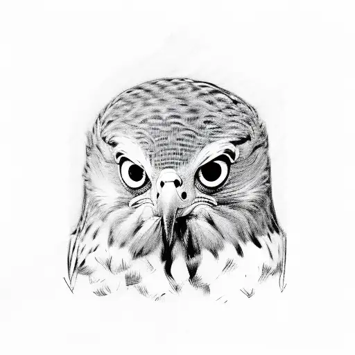 hunting falcon tattoo design idea