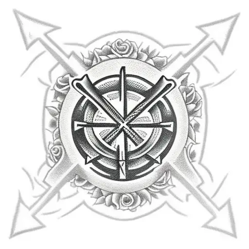 Christian Templar cross filled with roses tattoo design idea