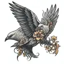 dove and crow  tattoo design idea