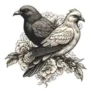 dove and crow  tattoo design idea