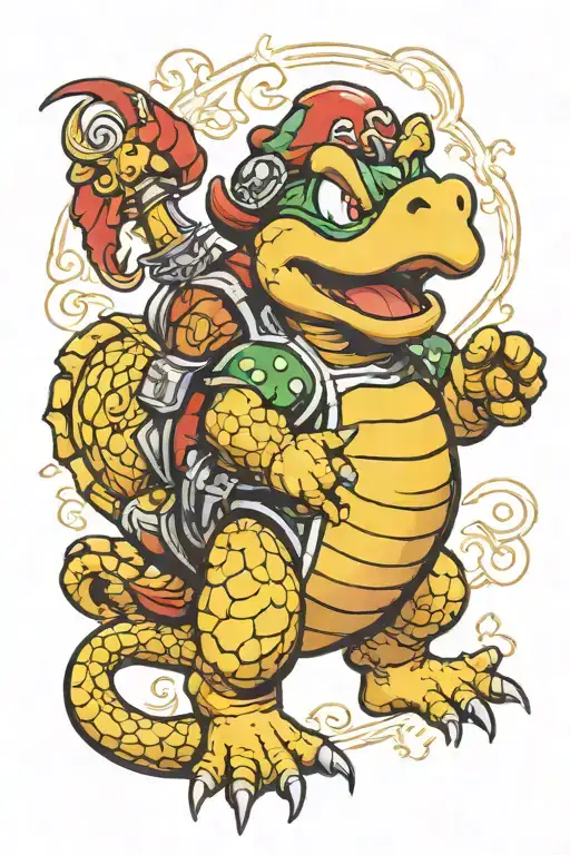 Koopa Troopa Domain Expansion tattoo design idea