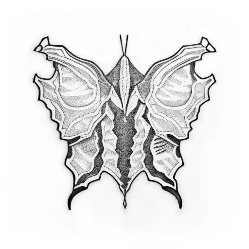 bold line woodcut atlas moth tattoo design idea