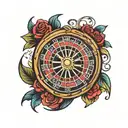 roulette wheel tattoo design idea