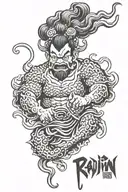 raijin thunder god tattoo design idea
