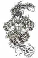 raijin thunder god tattoo design idea