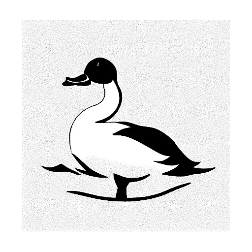 duck swimming to you tattoo design idea
