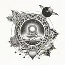 Meditation,mindfulness,dharma chakra logo,kundalini,universe,calm,world,solar system,book,nirvana three quarter forearm  tattoo design idea