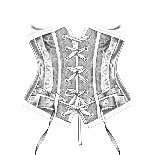 corset lace tattoo design idea