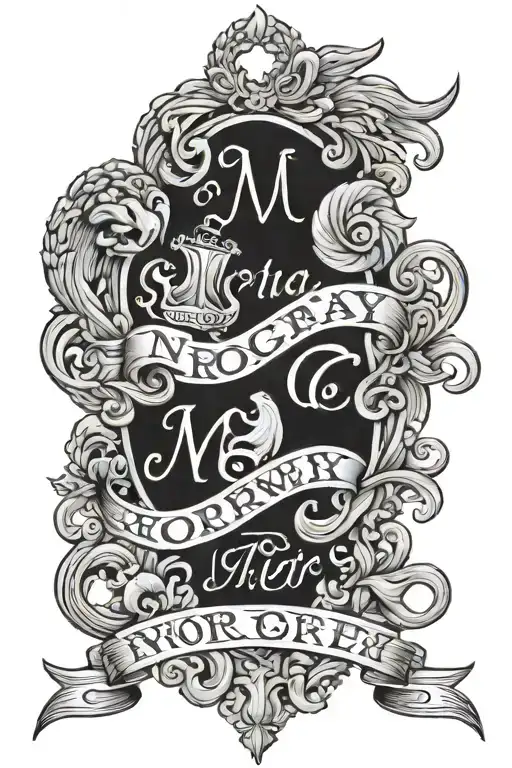 norway 4 kids names intertwined within tattoo design idea