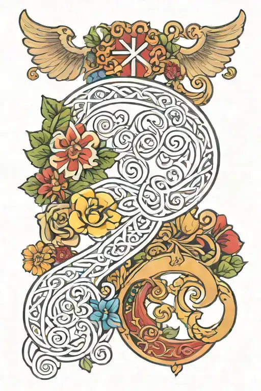 norway 4 kids names intertwined within tattoo design idea