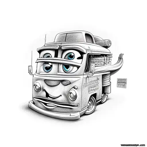 tow mater from cars tattoo design idea