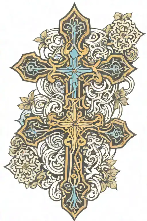 double cross tattoo design idea