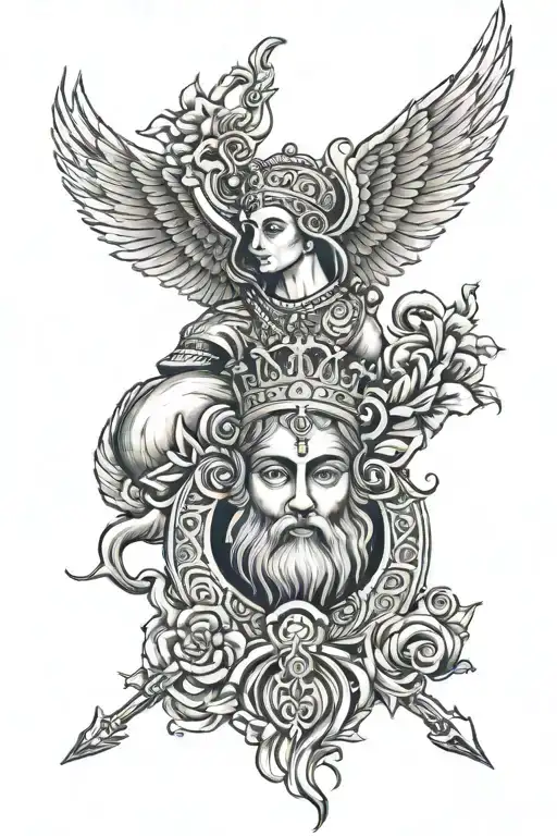 Make a tattoo for me, include in the tattoo a quotes written by cyrus the great and include something like veni vedi vic tattoo design idea