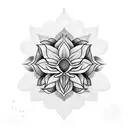Create a blackwork tattoo featuring a blue lotus flower with Costa Rican elements tattoo design idea