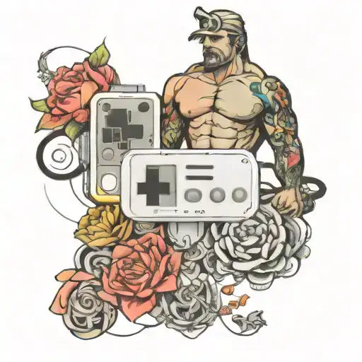 wii player 1 and 2 highlighted boxes  tattoo design idea