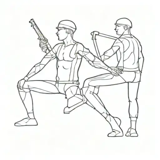 wii player 1 and 2 highlighted 4 boxes  tattoo design idea