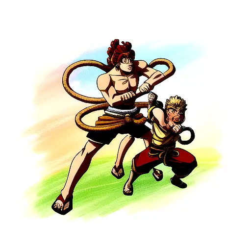 fighting monkey king  tattoo design idea