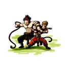 fighting monkey king  tattoo design idea