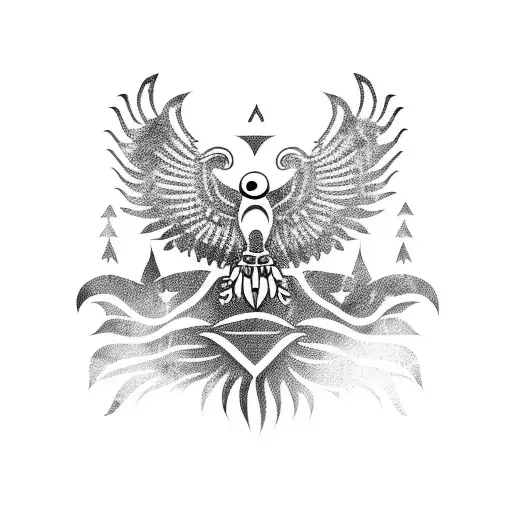 inca style eagle tattoo design idea