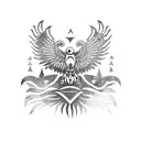 inca style eagle tattoo design idea