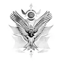 inca style eagle tattoo design idea