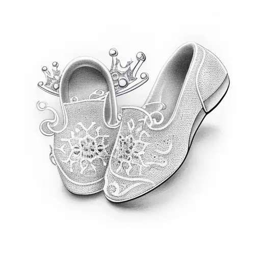 cinderella slipper with crown  tattoo design idea