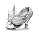 cinderella slipper with crown  tattoo design idea
