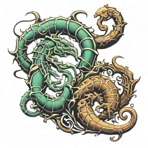 Scorpio and taurus zodiac sign tattoo design idea