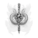 caduceus with a feathered snake tattoo design idea