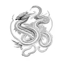 caduceus with a feathered snake tattoo design idea