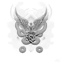 caduceus with a feathered snake tattoo design idea