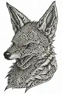 crow jackal mask tattoo design idea