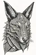 crow jackal mask tattoo design idea