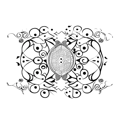 A guitar with intricate floral patterns growing from the sound hole tattoo design idea