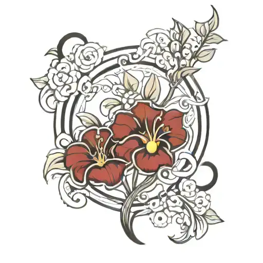 leo,Aries and Scorpio symbol as a flower blooming tattoo design idea