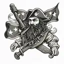 Blackbeard flag tattoo tattoo design idea