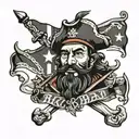 Blackbeard flag tattoo tattoo design idea