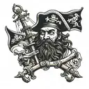 Blackbeard flag tattoo tattoo design idea