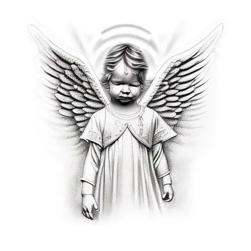 biblically accurate angel tattoo design idea