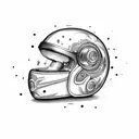 flaming head biker driving electric scooter  tattoo design idea