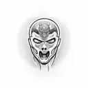 flaming head biker driving electric scooter  tattoo design idea