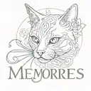 memories cat name written - O'Malley tattoo design idea