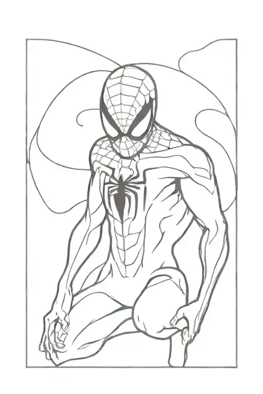 Spider-Man and Venom blending into one body tattoo design idea