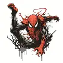 Spider-Man and Venom mixing it up tattoo design idea