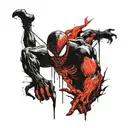 Spider-Man and Venom mixing it up tattoo design idea