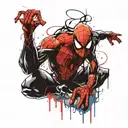 Spider-Man and Venom mixing it up tattoo design idea