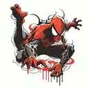 Spider-Man and Venom mixing it up tattoo design idea