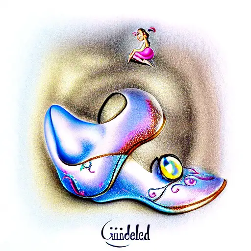Cinderella baby art tattoo design idea
